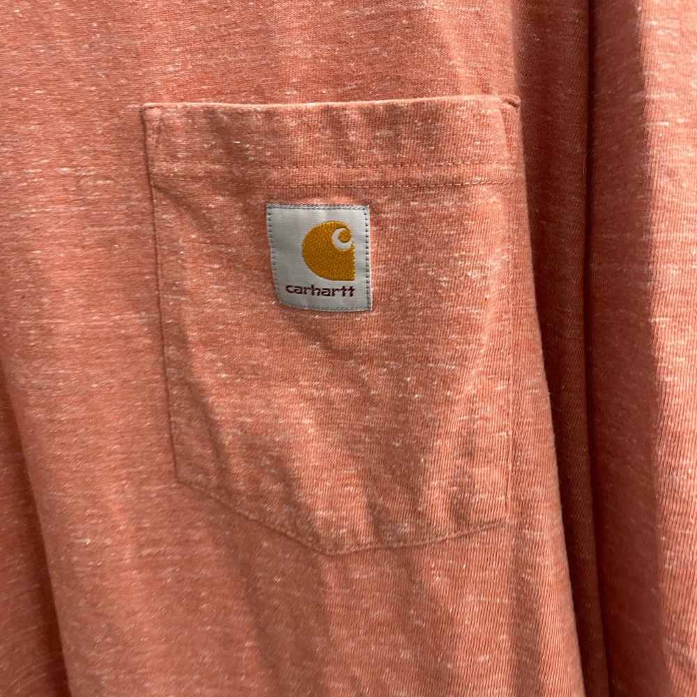 Carhartt Short Sleeve Pocket Tee in Heathered Coral size XL Tall - Picture 3 of 6